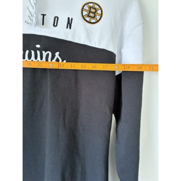 NHL Boston Bruins Hoodie Mens Medium Black White Official Licensed Pullover - Picture 6 of 8
